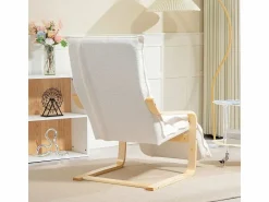 Sillón reclinable, funda suave de sherpa, poliéster, color , con reposapiés ajustable (67x93-114x105 cm)