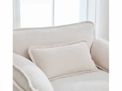 Clearance Sillón reclinable individual con otomana - Sillón lounge de chenilla con respaldo alto - Integración de bolsillos laterales Beige