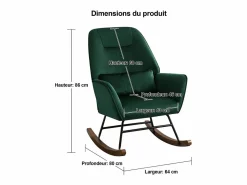 Discount Sillón reclinable tapizado en terciopelo con soporte lumbar, ideal para sala de estar y dormitorio infantil, color Sillón Balancín
