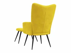 vidaxl Sillón relajante con taburete de terciopelo mostaza