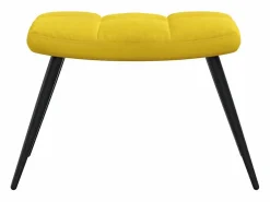 vidaxl Sillón relajante con taburete de terciopelo mostaza