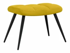 vidaxl Sillón relajante con taburete de terciopelo mostaza