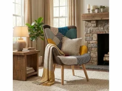 AHD Sillón relax butaca con reposabrazos Patchwork Patchy Chic