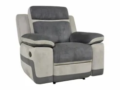 Best Vente-unique Sillón relax de microfibra TALCA - Antracita y gris claro Gris antracita