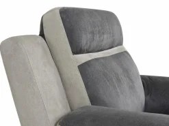 Best Vente-unique Sillón relax de microfibra TALCA - Antracita y gris claro Gris antracita
