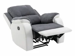 Online Sillón relax de microfibra y piel sintética gris y blanco BRODY Sillón Relax