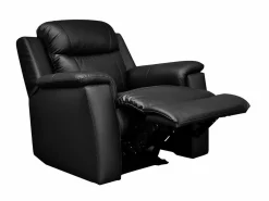 Online Vente-unique Sillón relax de piel de becerro en color EVASION Negro