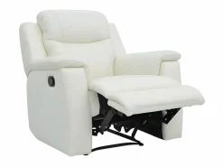 Sale Vente-unique Sillón relax de piel de becerro color blanco EVASION Marfil