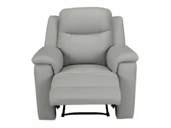 Clearance Vente-unique Sillón relax de piel de becerro EVASION Gris claro