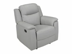 Clearance Vente-unique Sillón relax de piel de becerro EVASION Gris claro