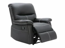 Vente-unique Sillón relax de piel sintética negra 5 niveles de inclinación CANBY