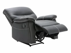 Vente-unique Sillón relax de piel sintética negra 5 niveles de inclinación CANBY