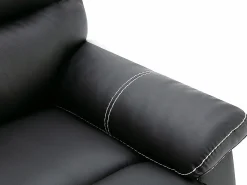 Vente-unique Sillón relax de piel sintética negra 5 niveles de inclinación CANBY