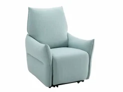 Vente-unique Sillón relax eléctrico de tela azul claro estilo contemporáneo MODOC