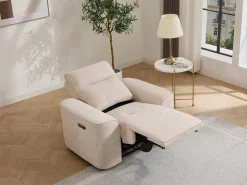 Vente-unique Sillón relax eléctrico en chenilla SCAMOCO
