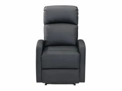 Discount Vente-unique Sillón relax manual de piel sintética de color - ISAO Negro