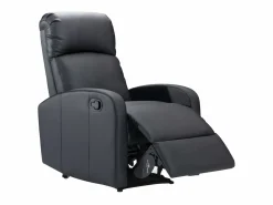 Discount Vente-unique Sillón relax manual de piel sintética de color - ISAO Negro