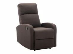 Best Sillón relax manual de tela color marrón ISAO Barato Sillón|Sillón Relax