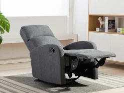 Vente-unique Sillón relax manual de tela color antracita ISAO Barato