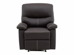 Hot Vente-unique Sillón relax mecánico de piel sintética marrón CANBY Marru00f3n