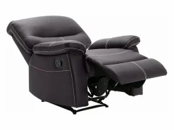 Hot Vente-unique Sillón relax mecánico de piel sintética marrón CANBY Marru00f3n