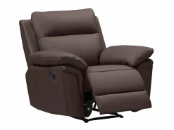 New Vente-unique Sillón relax mecánico de piel de búfalo marrón PAKITA Marru00f3n chocolate