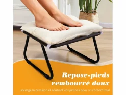 Sillón relax, tumbona de jardín reversible, chaise longue de balcón en acero, 2 plazas con reposapiés,