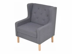 Mobikasa Sillón silla asiento de salón sofá club de diseño sala de estar tela 1102324 Gris