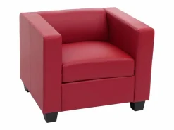 Sale MCW Sillón Sillón lounge Lille, Cuero, Rojo