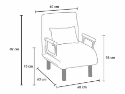 Le roi du relax Sillón Sofá cama plegable individual de tela Deborah -