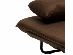 Le roi du relax Sillón Sofá cama plegable individual de tela Deborah - Marrón Marru00f3n