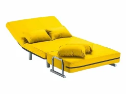 Sale Le roi du relax Sillón Sofá Cama Plegable Reposabrazos de tela Deborah Twin Dos Plazas - Amarillo