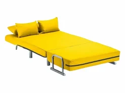 Sale Le roi du relax Sillón Sofá Cama Plegable Reposabrazos de tela Deborah Twin Dos Plazas - Amarillo