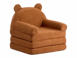 Best Sillón SucceBuy para Niños Convertible 2-en-1, Sofá Cama Plegable y Suave, con Reposabrazos, en Esponja 28D y Tejido Polar, Sofá para Niños Pequeños Marru00f3n