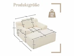Hauss Spole Sillón tapizado en pana con estribo, bolsillos laterales y cojines -