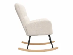 Best Sillón tapizado, estampado de cuadros suaves, para salón, dormitorio, mecedora, capacidad de peso 120 kg, color . Sillón Balancín