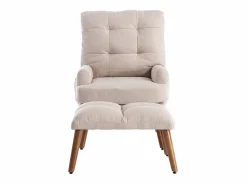 Clearance ModernLuxe Sillón vonvertible con reposapiés y respaldo regulable - Beige