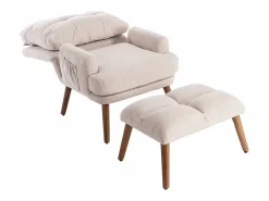Clearance ModernLuxe Sillón vonvertible con reposapiés y respaldo regulable - Beige