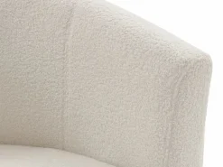 Hot Vente-unique Sillón y puf de tela de rizo estilo clásico atemporal JOVANA Blanco