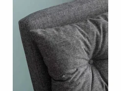 New Menzzo Sillón-Cama – 175 cm x 60 cm – – Metal y Tela de Lino Gris claro