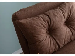 Sale Menzzo Sillón-cama de 1 plaza – color marrón claro – estructura 100% metal – tejido de lino Marru00f3n