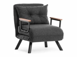 Menzzo Sillón-cama de 1 plaza – oscuro – metalizado Gris
