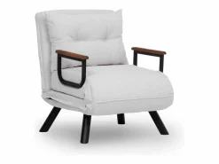 Sale Sillón-cama de 1 plaza – 175x60 cm – Blanco – Metal y tela afelpada Sillón Escandinavo