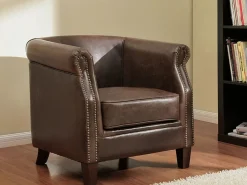 Vente-unique sillon club de piel envejecida ENGUERRAND