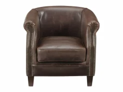 Vente-unique sillon club de piel envejecida ENGUERRAND