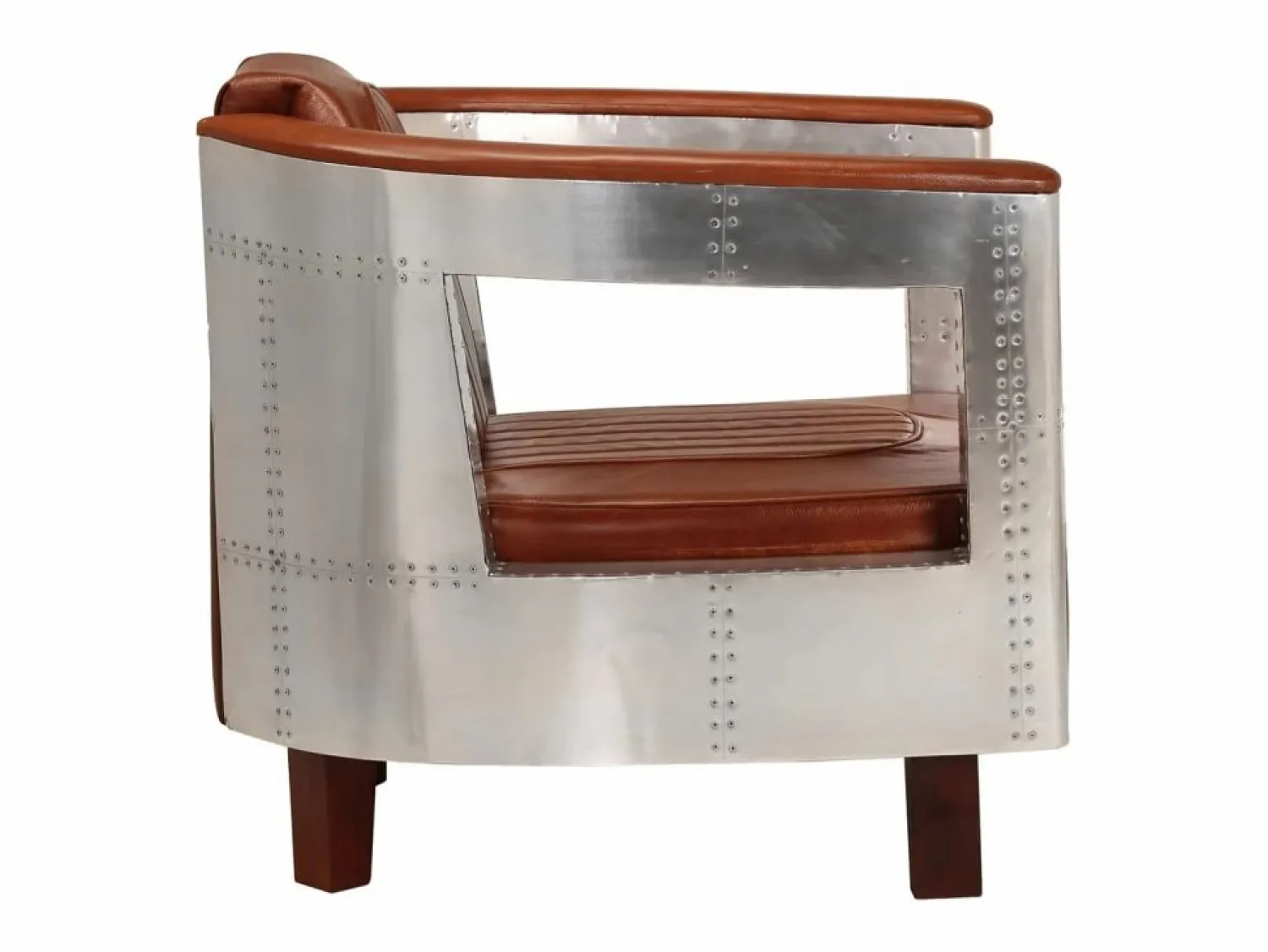 Discount Clicnbuy Sillon de aviador de cuero auténtico marrón Marru00f3n