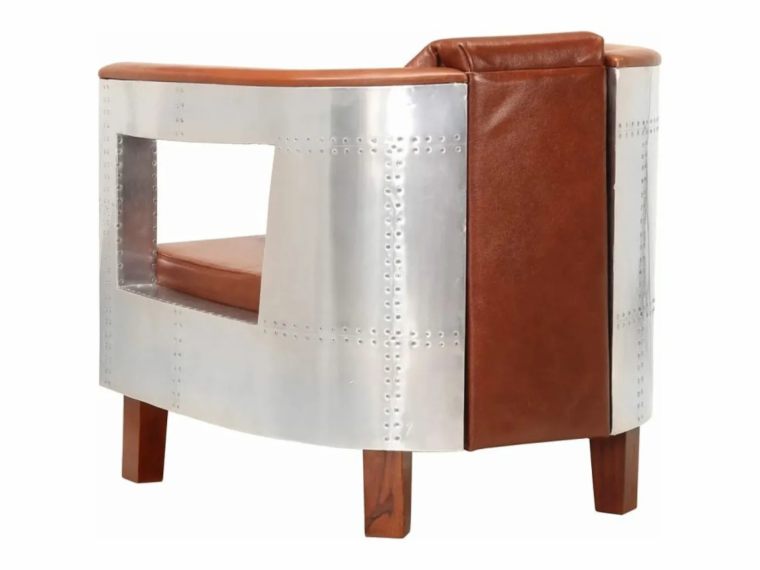 Discount Clicnbuy Sillon de aviador de cuero auténtico marrón Marru00f3n