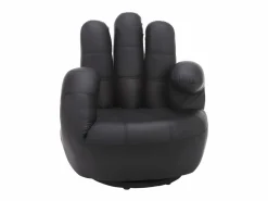 Online Vente-unique Sillon mano giratorio de piel sintetica en CATCHY Negro