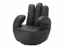 Online Vente-unique Sillon mano giratorio de piel sintetica en CATCHY Negro