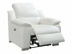Discount Vente-unique Sillon relax eléctrico de piel olor marfil ARENA Blanco